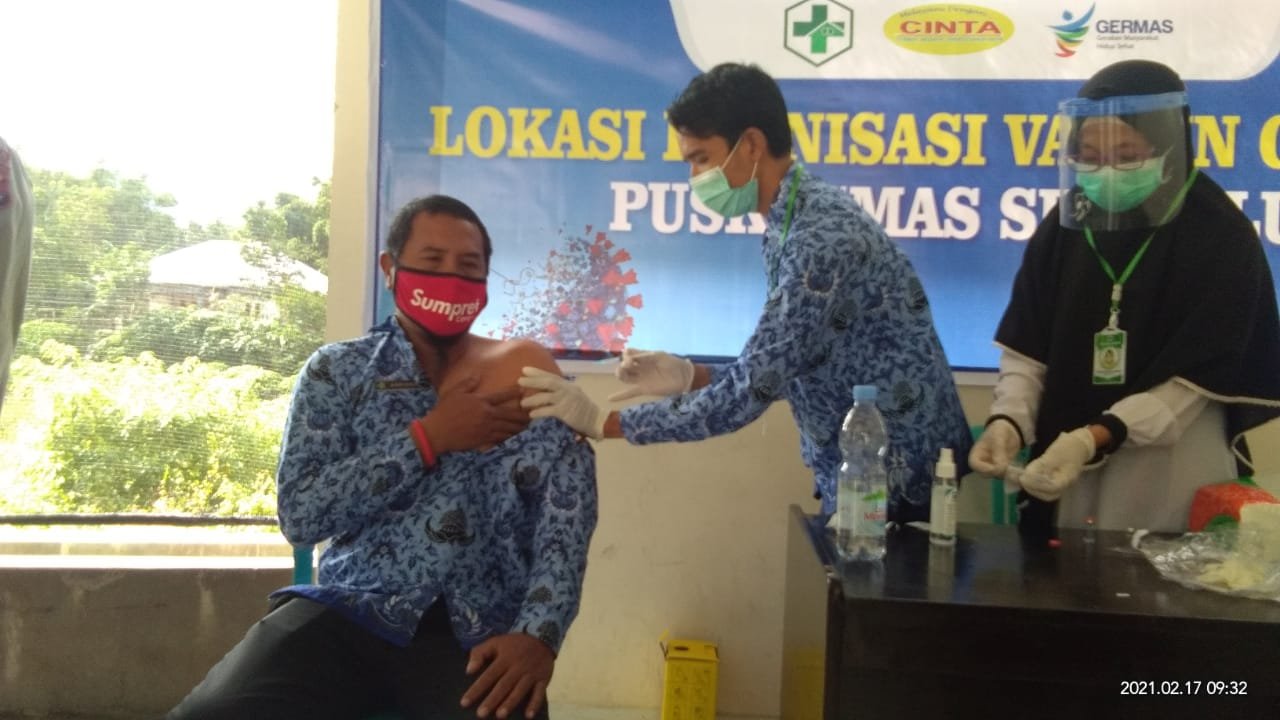 Vaksinasi Tahap Dua Seluruh Staf Puskemas Kecamatan Sembalun Lombok Timur Tuntas