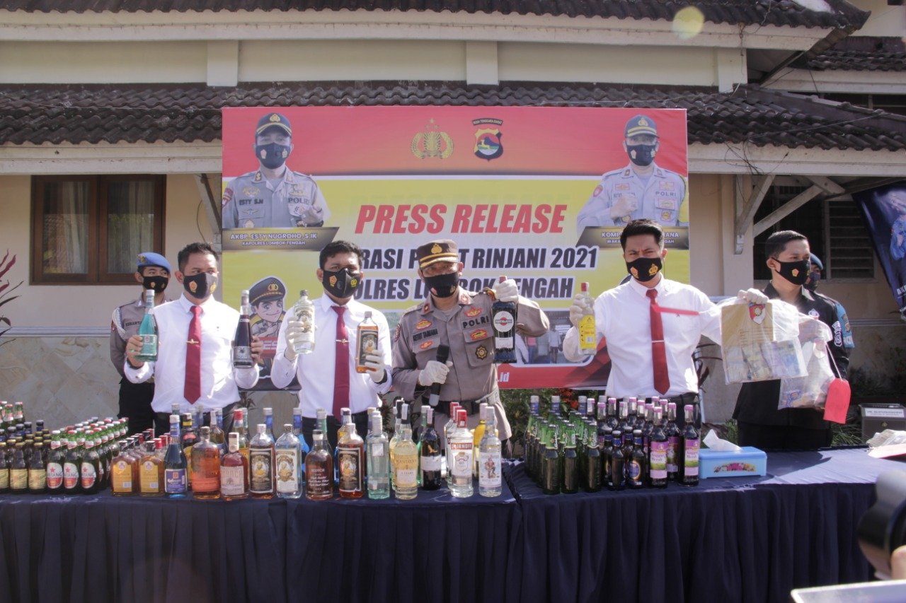 Hasil Operasi Penyakit Masyarakat Polres Loteng Ungkap 46 Kasus