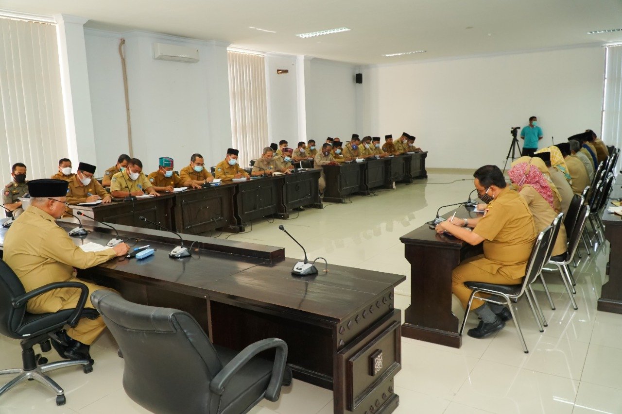 Rakor Lrngkap Ramdan, Bupati Sampaikan Komitmen Pencegahan Covid19 Hingga Bahas Pasar Murah