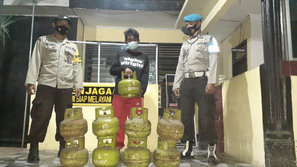 Tersangka Spesialis Pencuri Tabung Gas Elpiji Diciduk Polsek Keruak