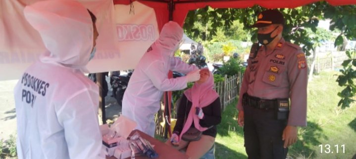 Totalitas Polresta Mataram, 500 Swab Disebar Petugas di Tiga Pos Penyekatan