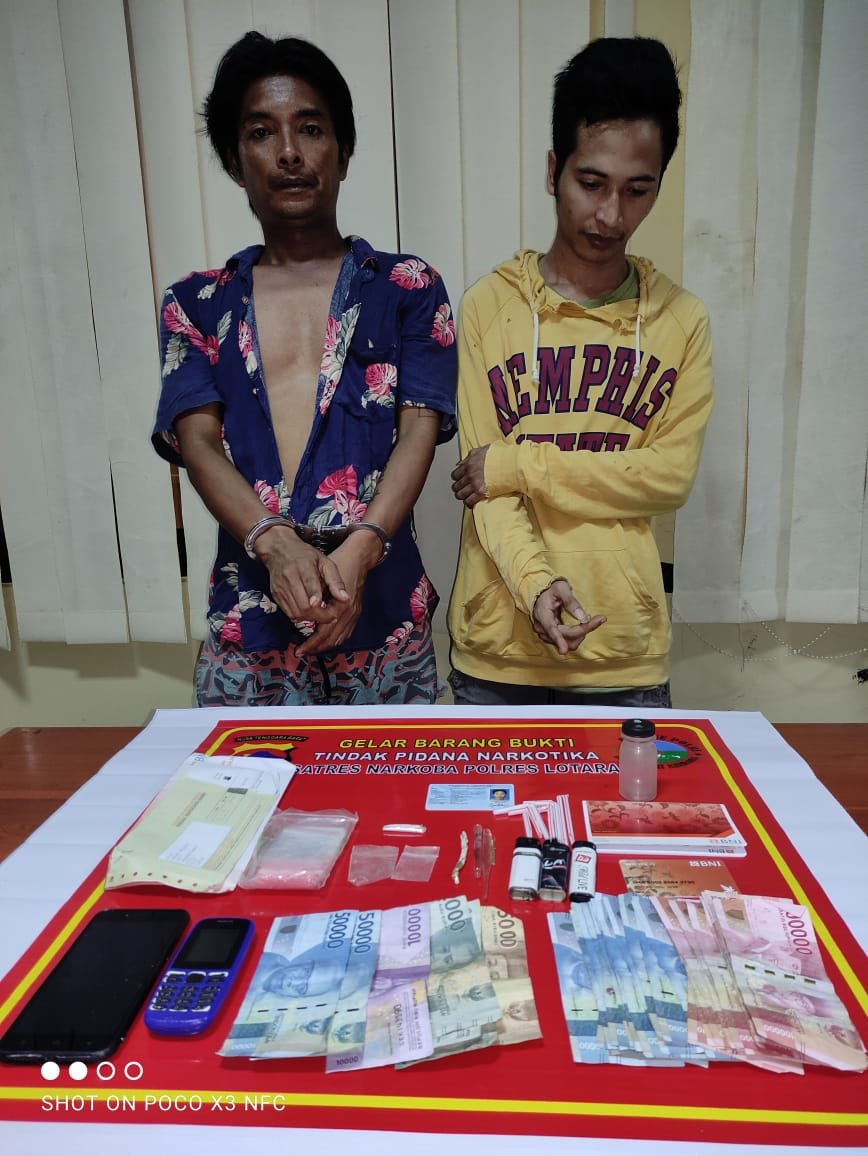 Tersangka Narkoba Bebek dan Edi Digelandang Ke Mapolres Lombok Utara