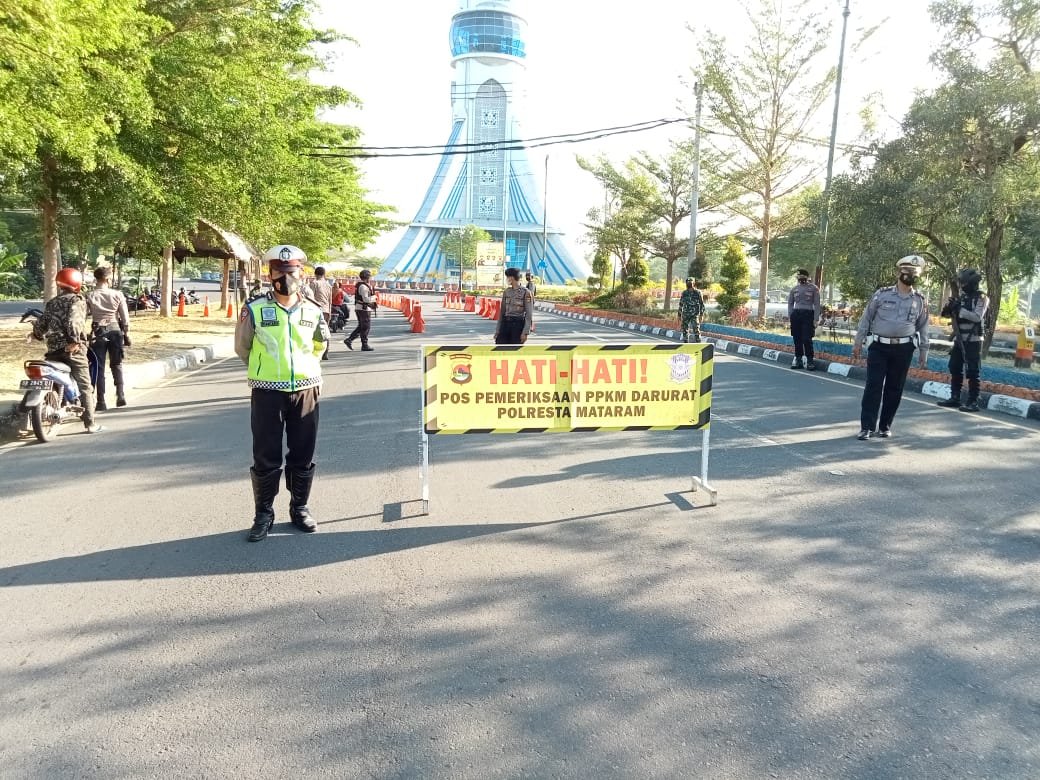 Sembilan Hari PPKM Darurat di Kota Mataram,  Partisipasi Masyarakat Meningkat dan Edukasi 24 Ribu pengguna kendaraan