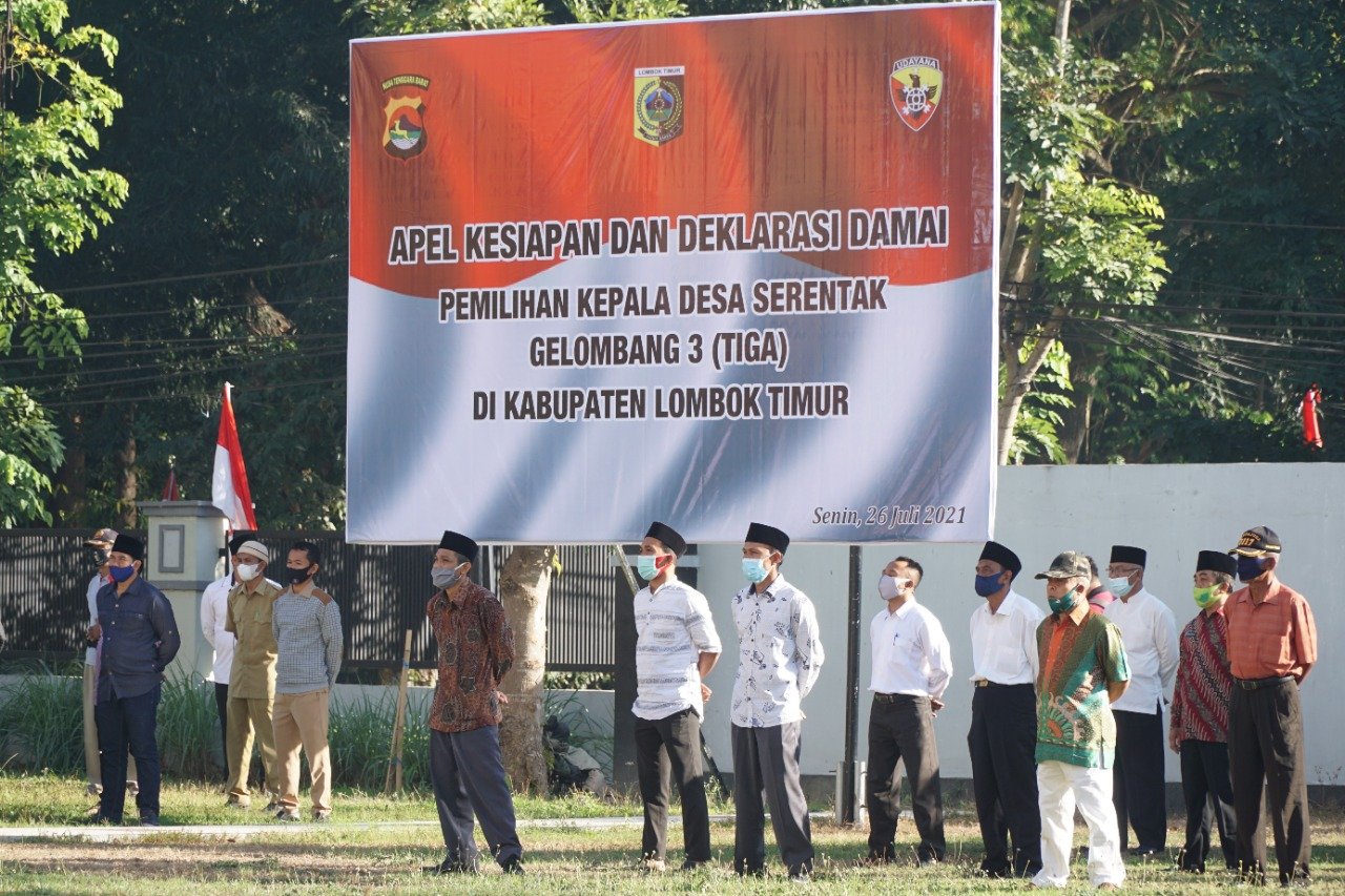 Disaksikan Bupati, 122 Calon Kades se Lombok Timur Tandatangani Kesepakatan Siap Kalah dan Siap Menang