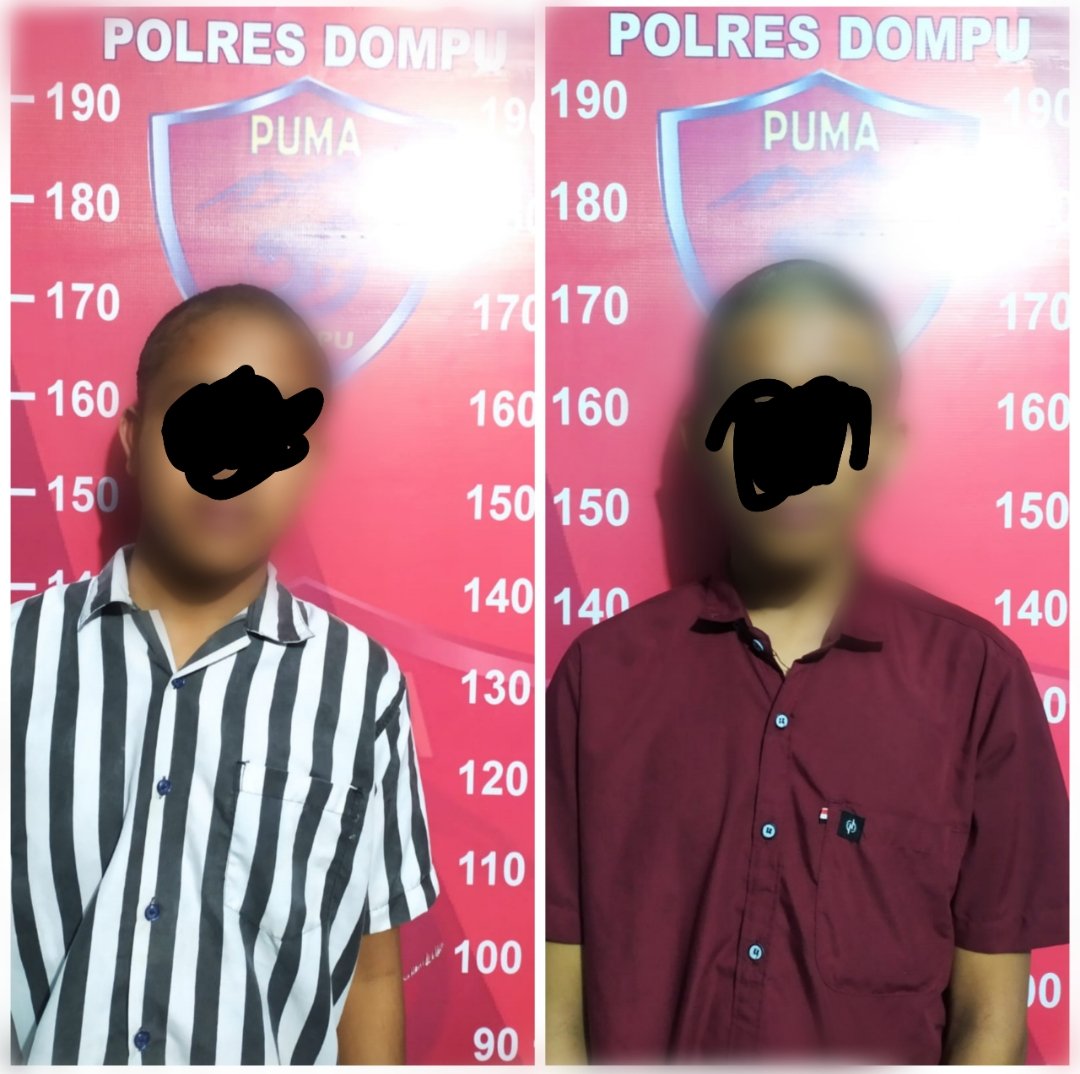 Geber Motor Sambil Acungkan Pedang Secara Ugal Ugalan Dua Remaja Diamankan Polres Dompu