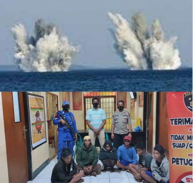 Bombardir Perairan Laut Sape Menggunakan Bahan Peledak, 7 Nelayan Asal Bima Ditangkap