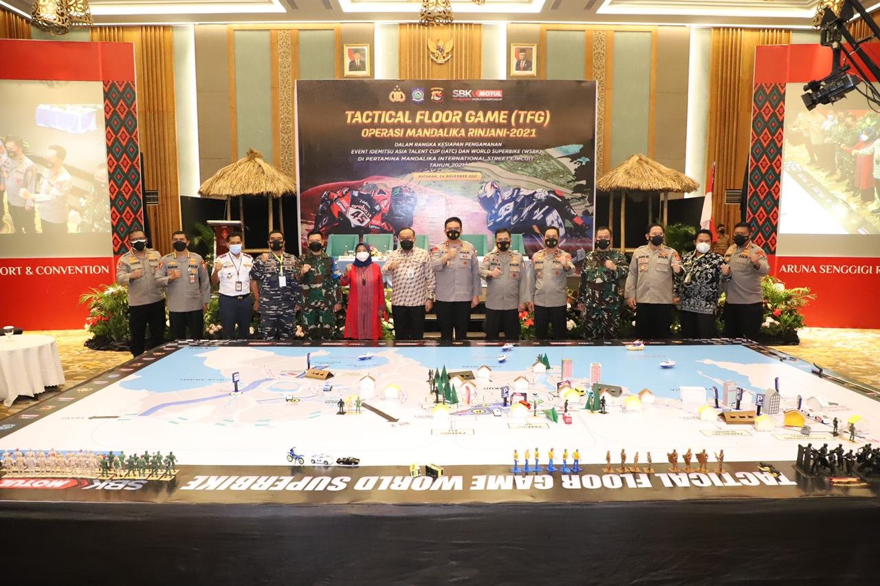 Pra Gelaran Balap Motor Dunia, Polda NTB Simulasikan Sekenario TFG Pengamanan IATC dan WSBK Mandalika