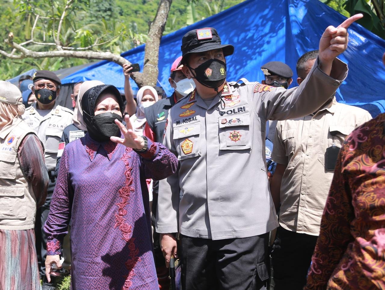 Kapolda dan Wagub NTB Dampingi Mensos Risma Kunjungi Lokasi Banjir di Lombok Barat