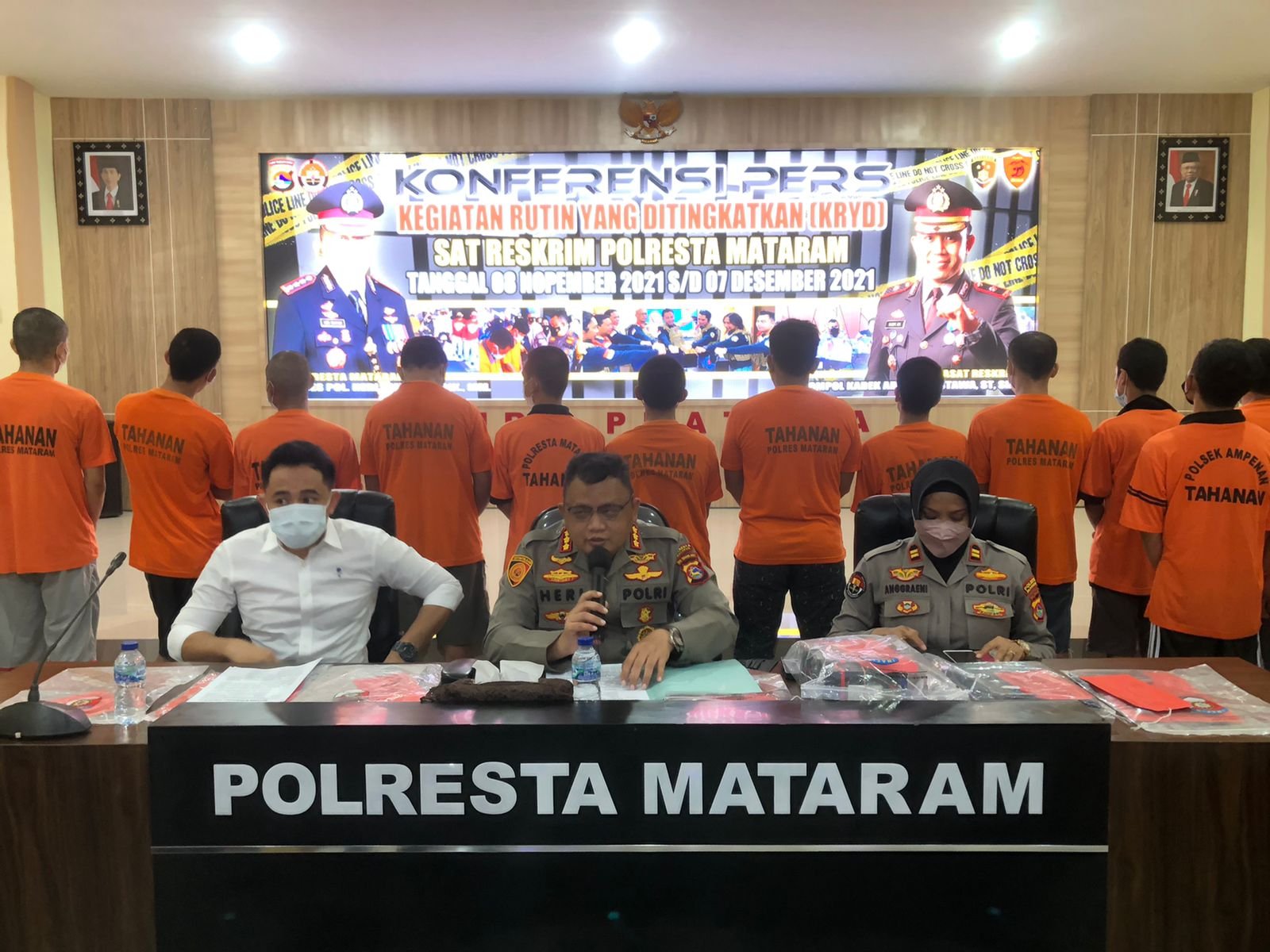 Dalam Satu Bulan Jajaran Polresta Mataram Tangkap 46 Penjahat yang Meresahkan Masyarakat