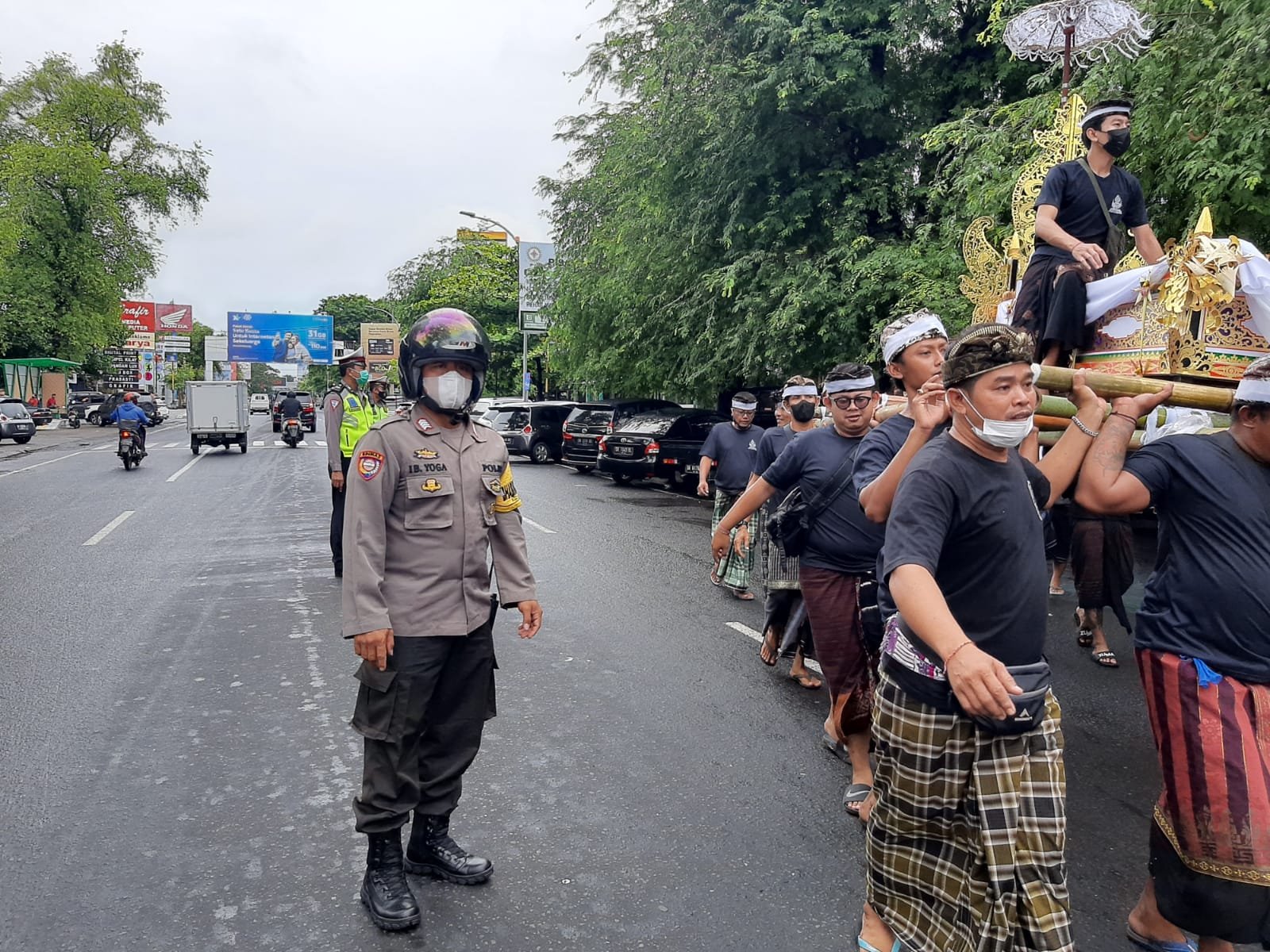 Polsek Sandubaya Kawal Penerapan Prokes Upacara Ngaben