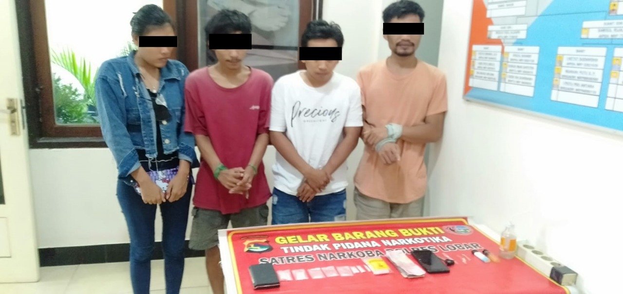 Geng Narkoba Lembar Lombok Barat Dibekuk, 4 Laki dan Satu Orang Wanita