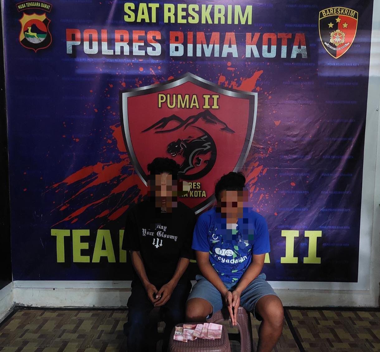 Dua Maling Pembobol Toko di Kawasan Pasar Raya Bima Dibekuk Tim Puma