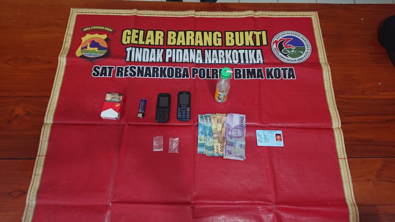 Kuasai 0,05 Gram Sabu, Warga Tanjung Rasanae Bima Diborgol Polisi