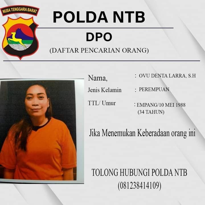 Berkasnya P21, Wanita Berparas Lumayan Diburu Aparat Polda NTB
