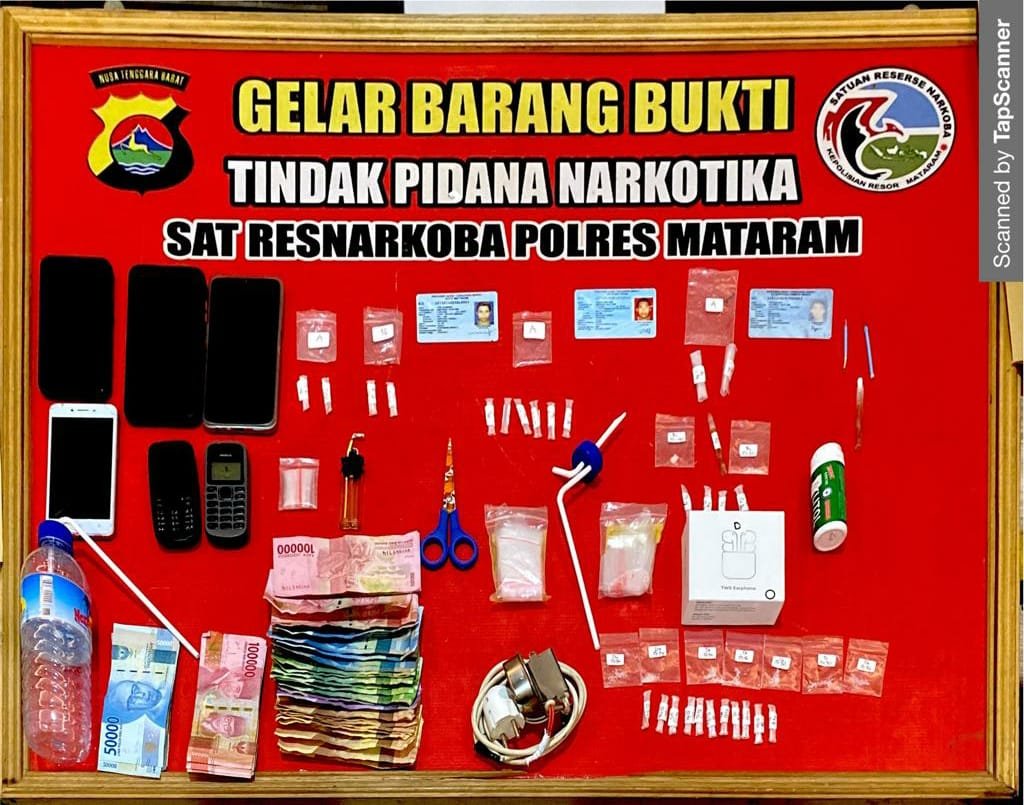 Geruduk Tiga Lokasi di Kecamatan Ampenan Lima Pengedar Sabu Diringkus