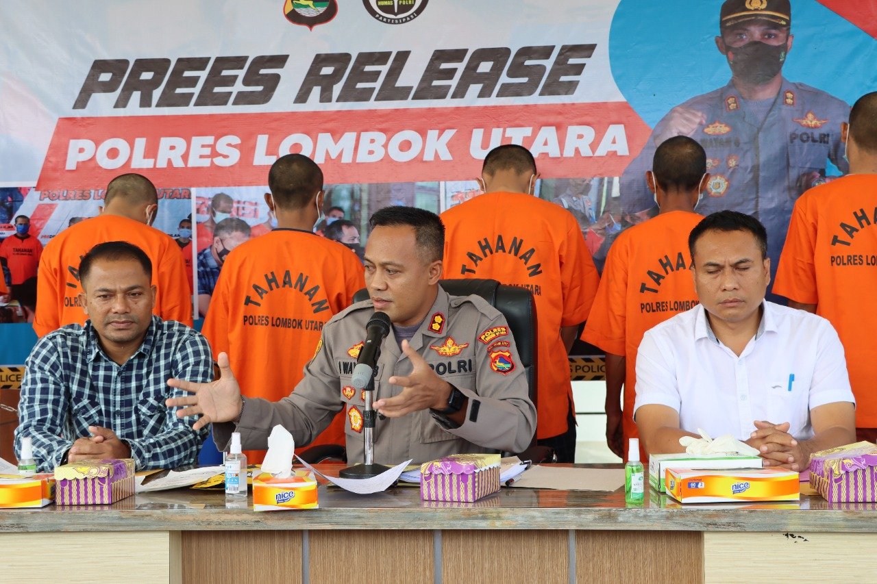 Selama Satu Bulan Polres Lombok Utara Ungkap 3 Kasus Narkoba dan 4 Pencurian