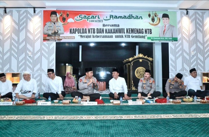 Safari Ramadhan Bersama Kapolda dan Kakanwil Kemenag NTB Kompak Sampaikan Pentingnya Keamanan