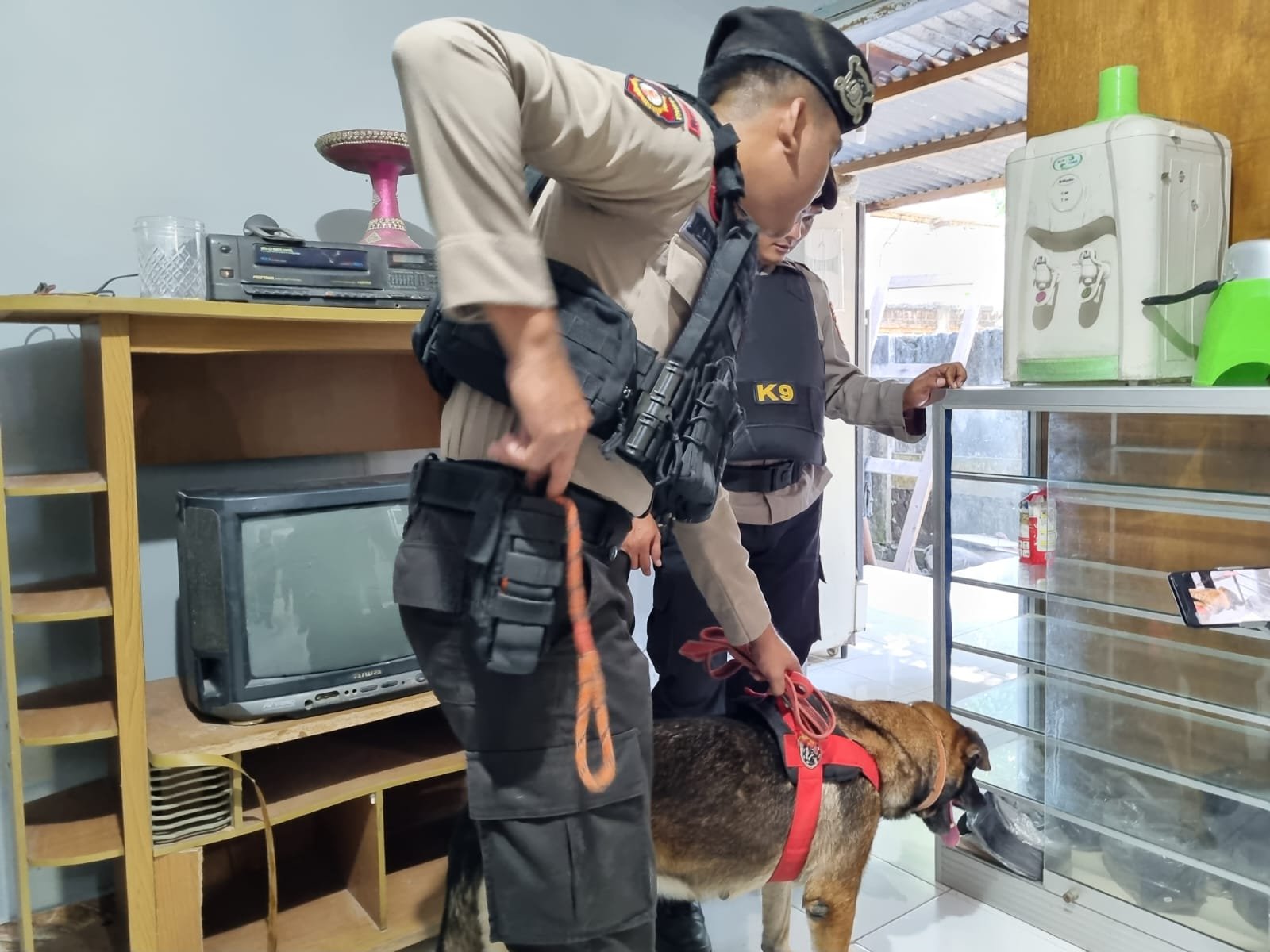 Asah Kemampuan Deteksi Narkotika Unit Polsatwa Polda NTB Gunakan Anjing Pelacak