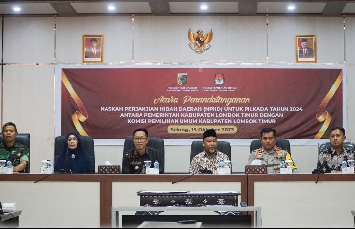 PJ Bupati Lotim Tandatangani Naskah Perjanjian Hibah Daerah 2024