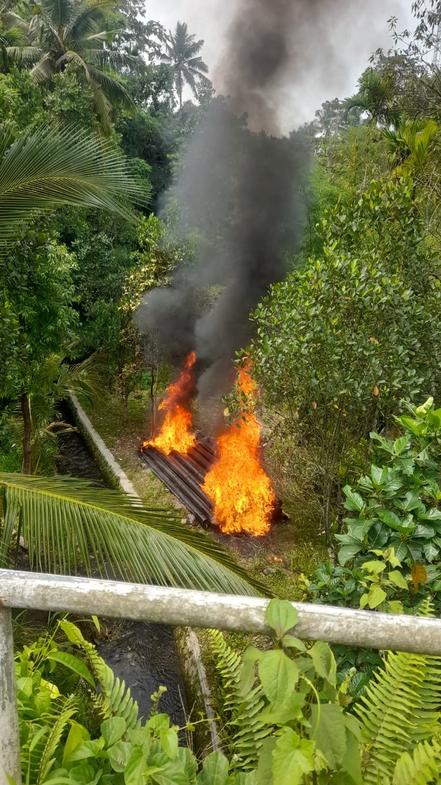 Tiga Pelaku Pembakaran Pipa SPAM  Pantai Selatan di Amankan Polres Lombok Timur