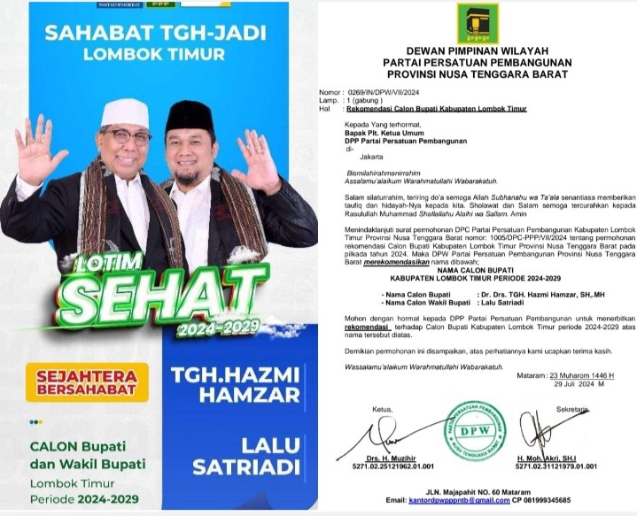 PPP Tetap Usung Pasangan TGH Hazmi-Satriadi di Pilkada Lotim