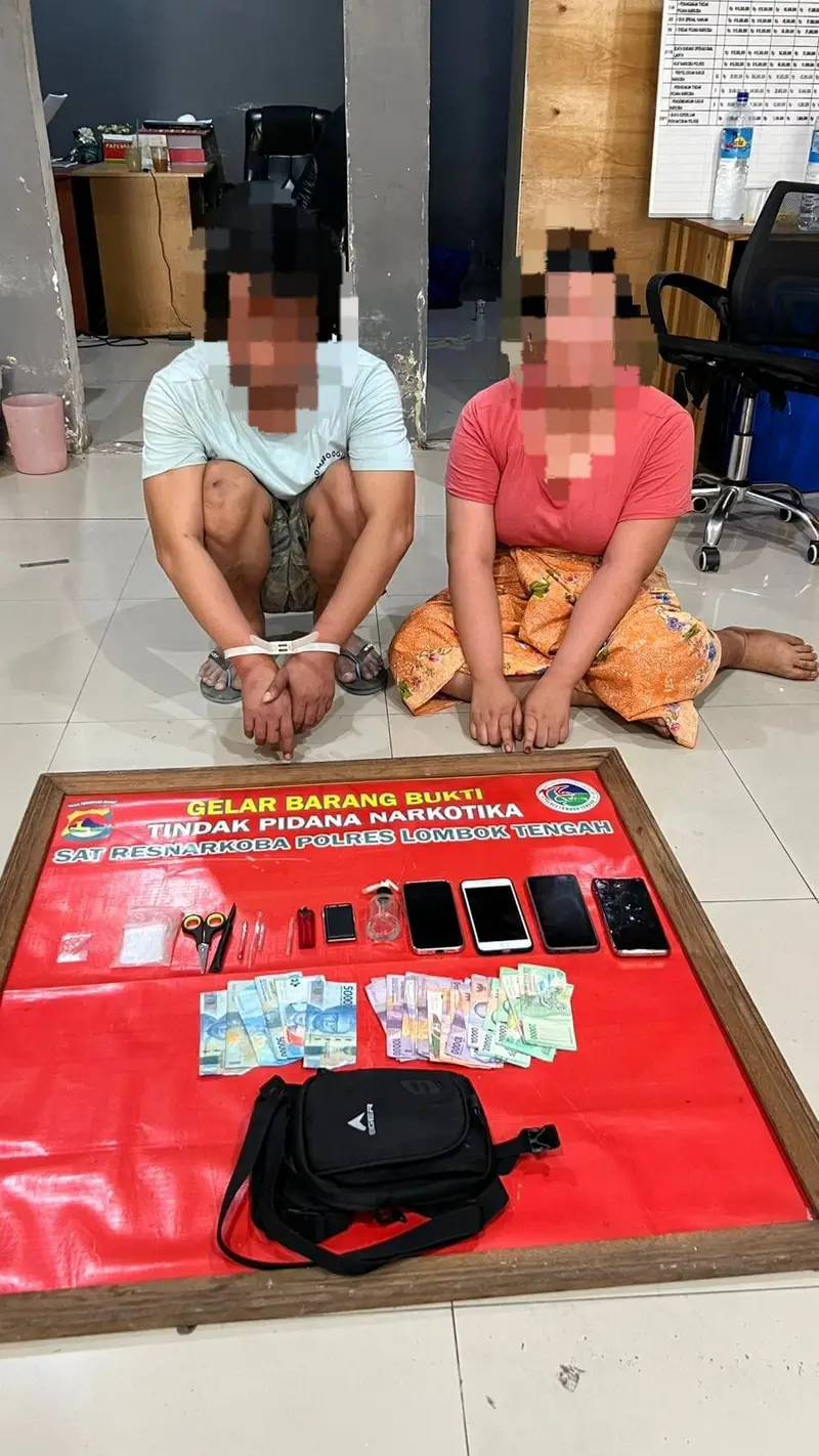 Giliran Pasutri Penjual Narkoba Asal Desa Beleke Ditangkap Satresnarkoba Polres Loteng