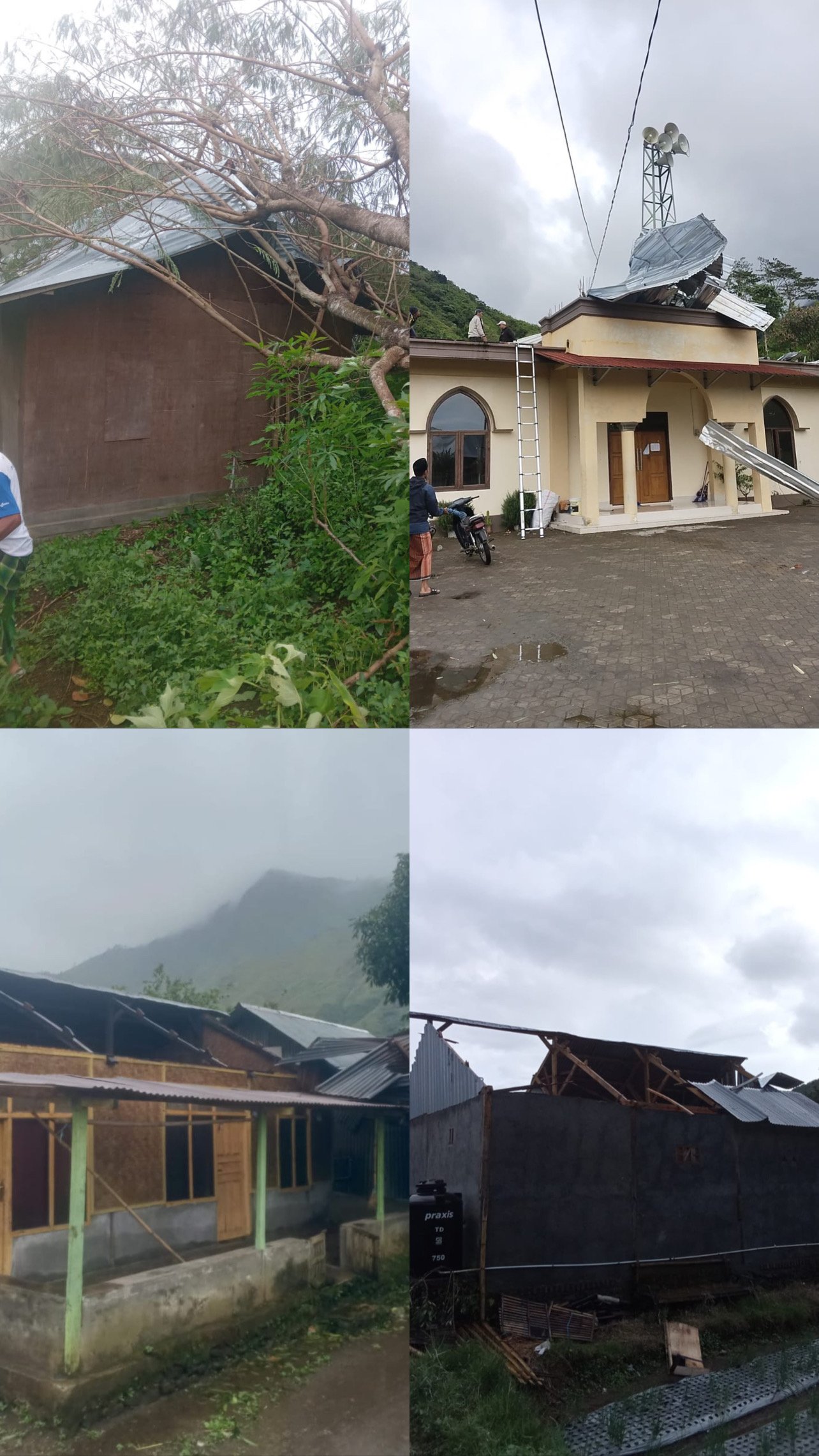 Angin Kencang Terjang Sembalun, Rumah dan Masjid Rusak Parah