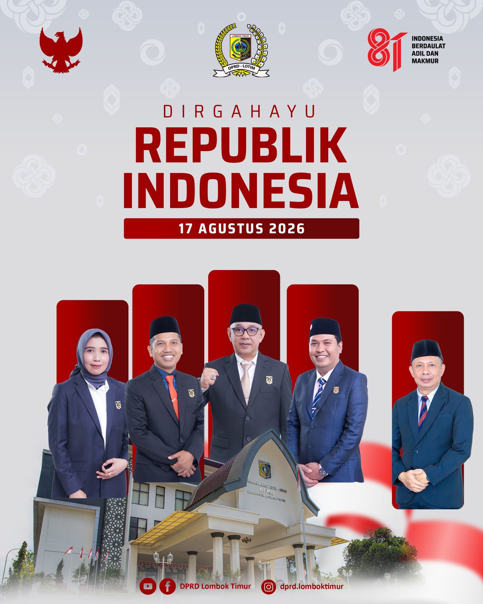 DPRD Lotim Ucapkan HUT RI ke 91