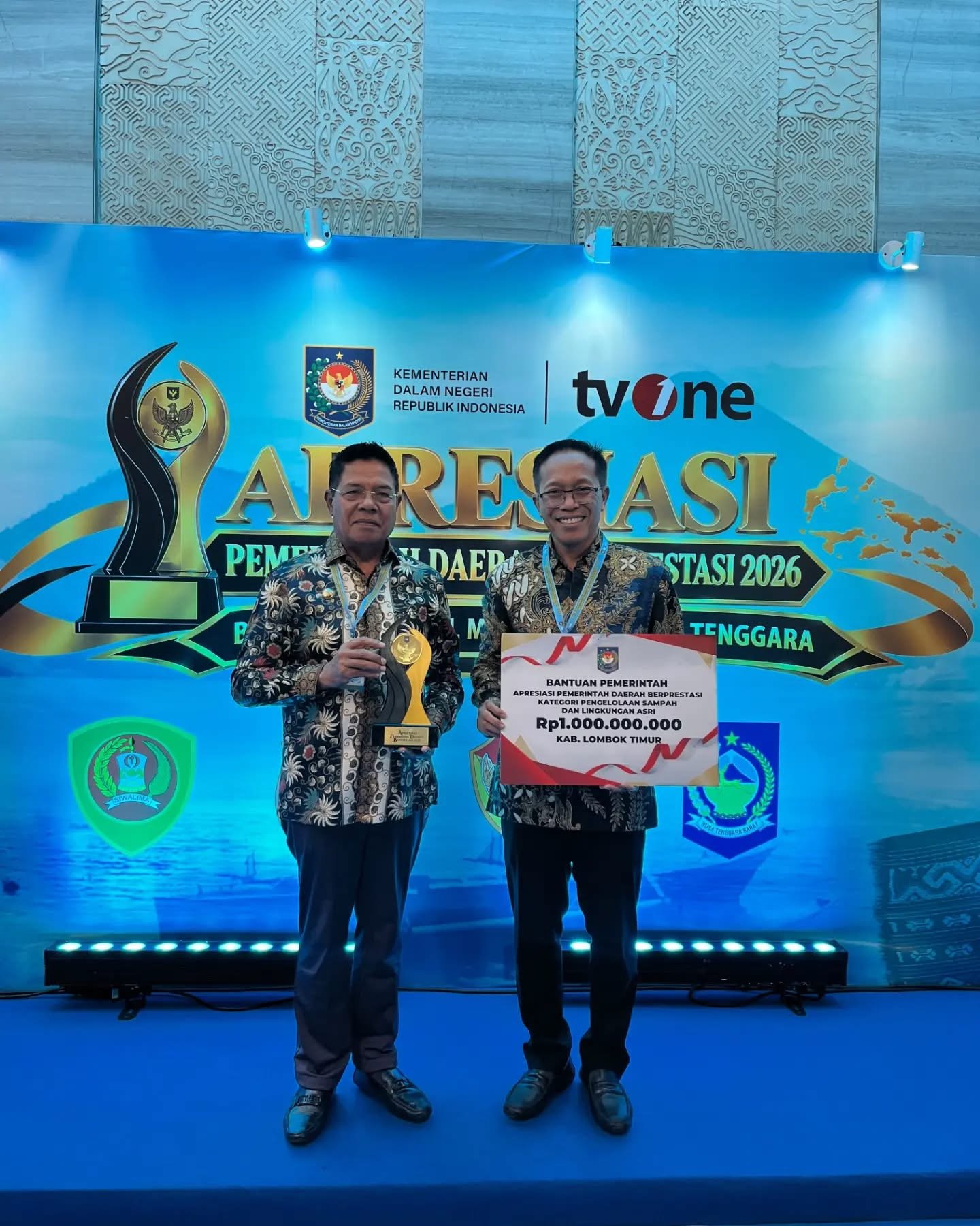 Lombok Timur Raih Juara III Apresiasi Pemda Berprestasi Regional Maluku-Nusa Tenggara